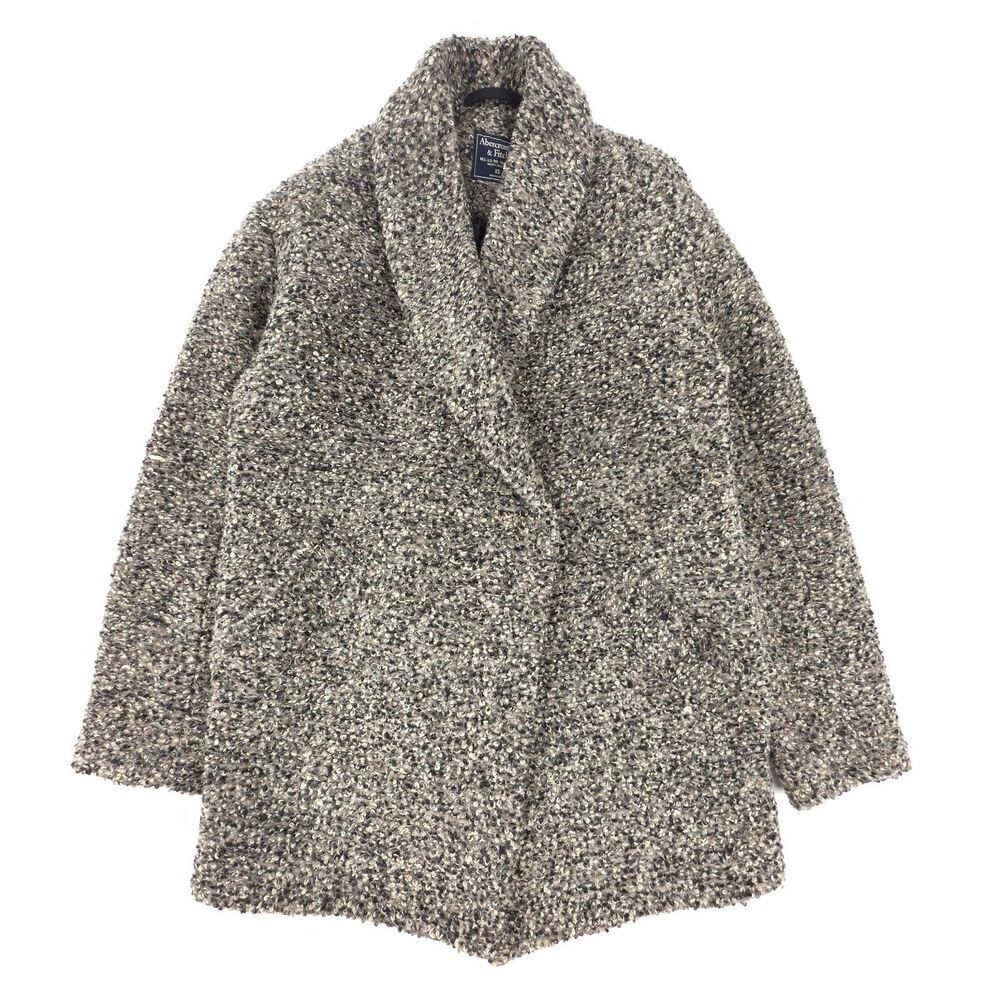 NEW Abercrombie Wool 90s Dad Boucle Teddy Coat Old Money Quiet Luxury Minimal